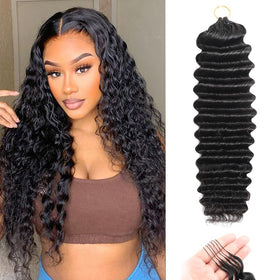 Zhen Lai Fa Miracle Knots deep wave bundle in natural black blends with your hair.