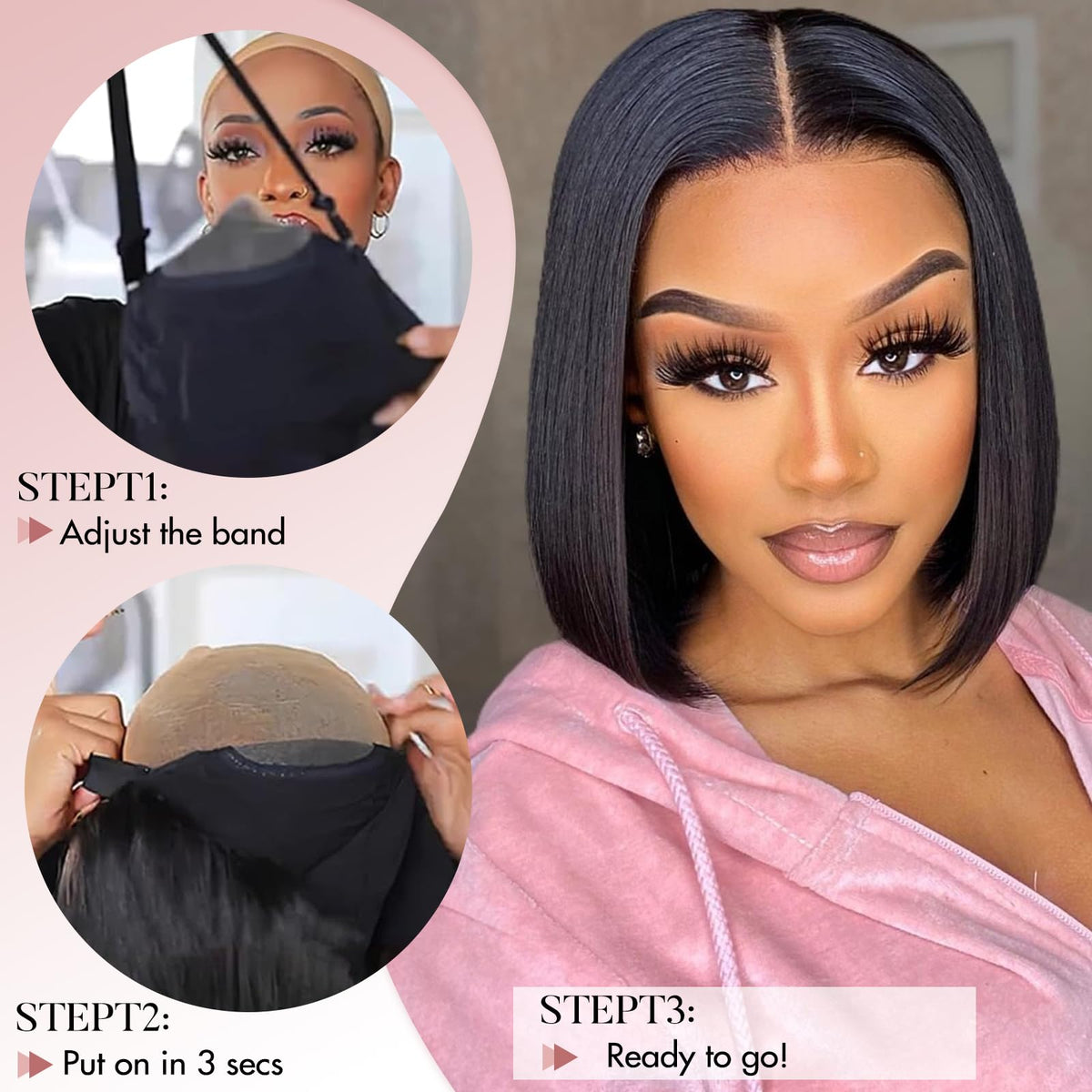 ZHENGON Bob wig 6x4 HD lace closure with versatile parting options
