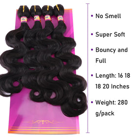 ZHENLISI body wave bundles 18in display consistent texture and length.