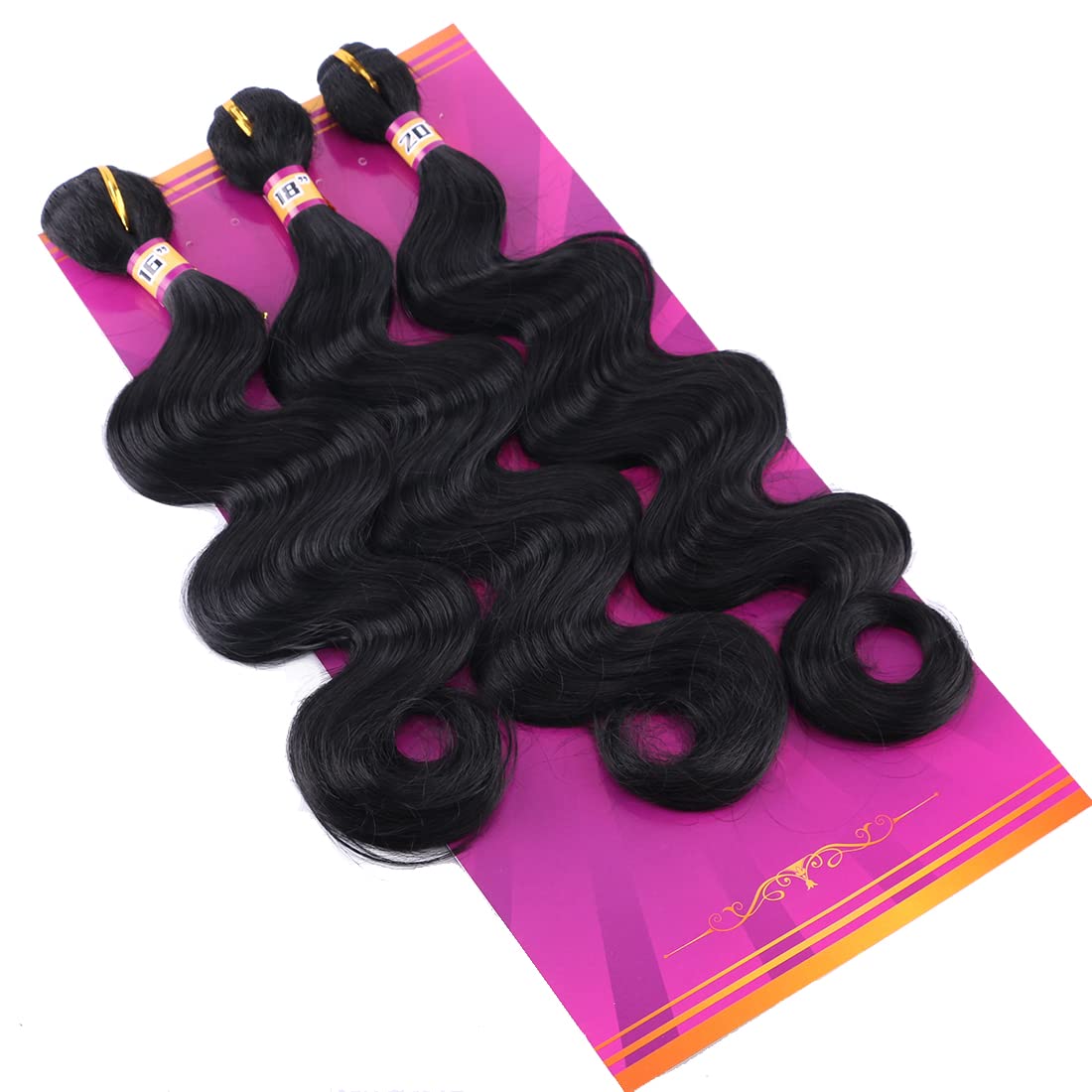 ZHENLISI body wave synthetic hair weave 18in bundle display for versatile daily wear.