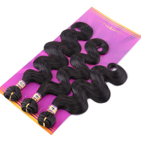 ZHENLISI full-head look achieved with the 3-bundle set and natural black color.