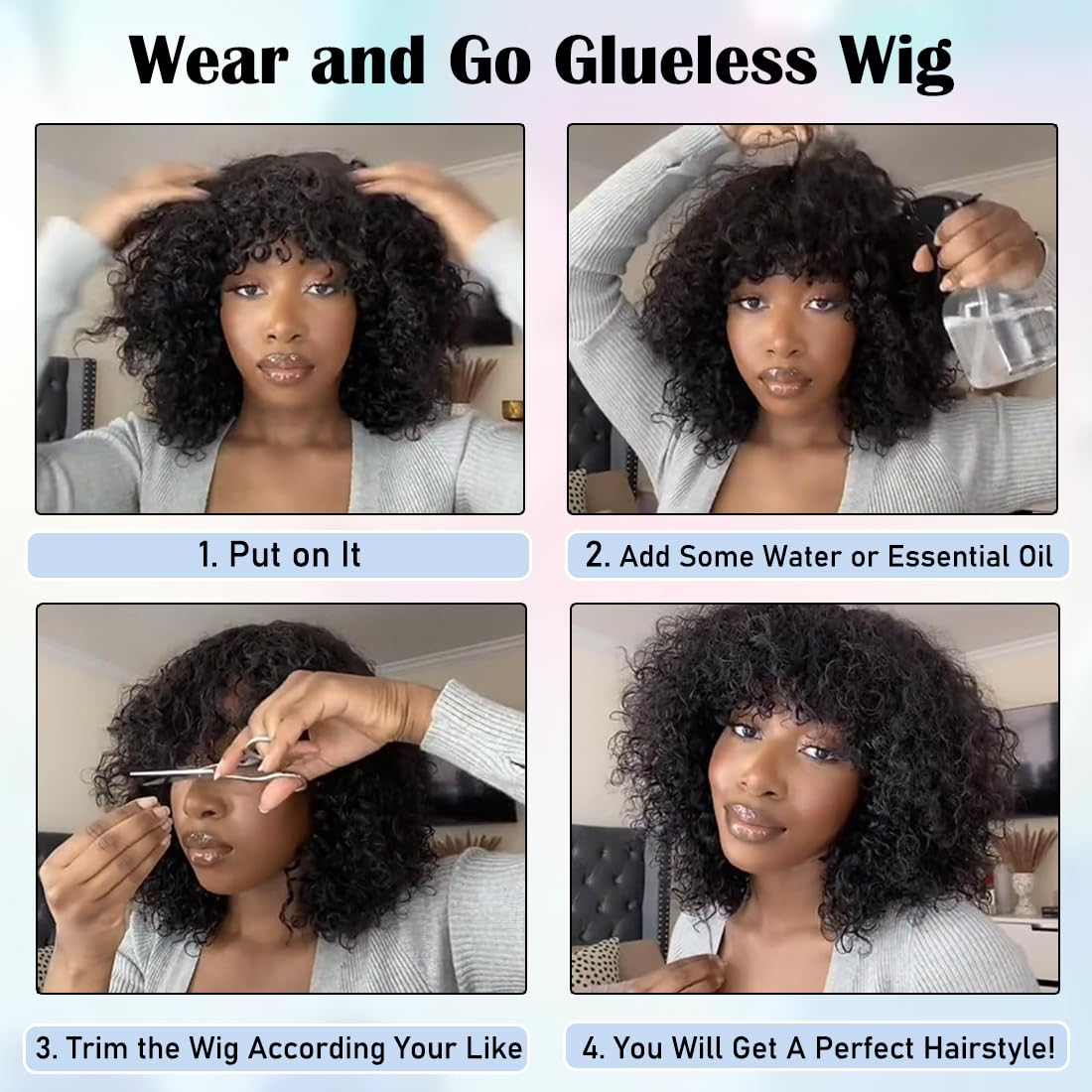 ZHENLISI glueless cap wig provides secure, comfortable wear.