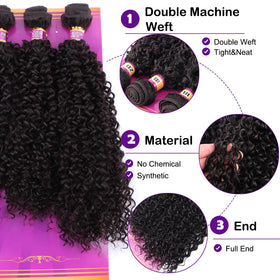 ZHENLISI kinky curly bundles 18-inch pack reveals full-head potential and natural bounce.