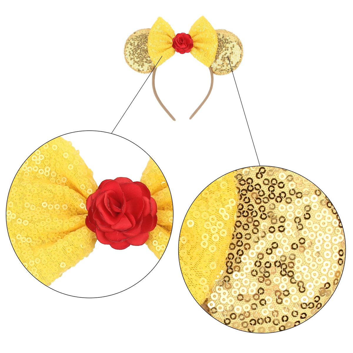 Zhezesmila classic Minnie ears headband with glitter ears adds playful charm