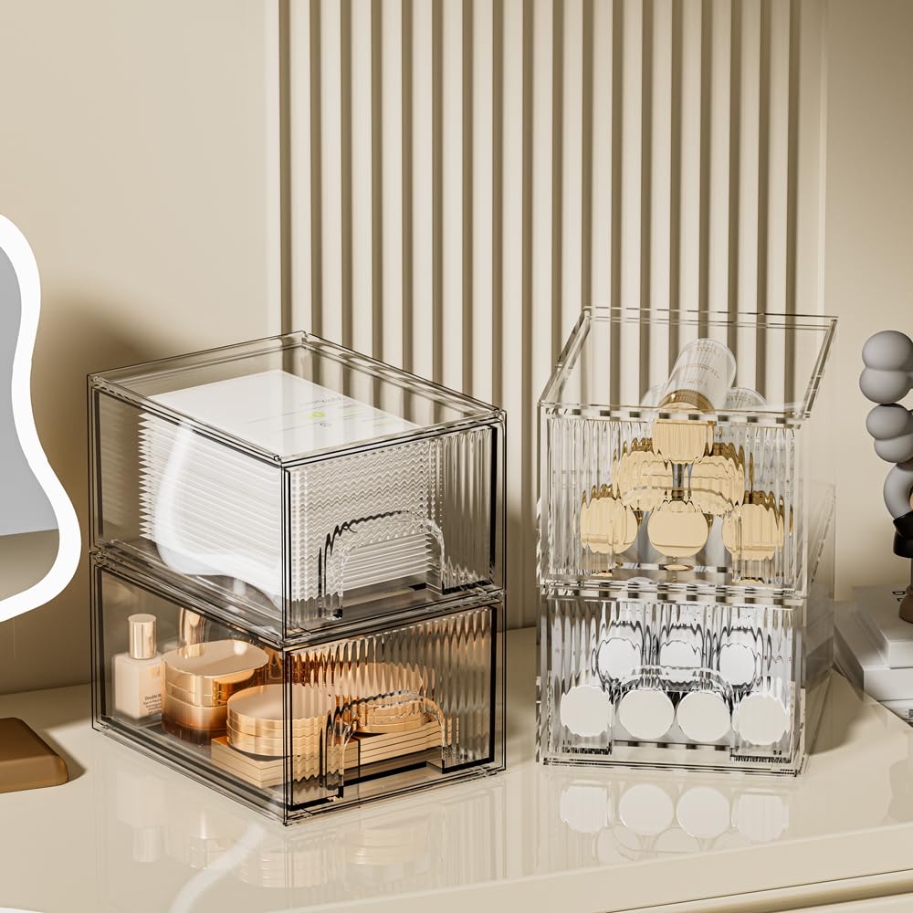 ZHIAI bathroom counter organizer for brushes and bottles, keeps items within reach.