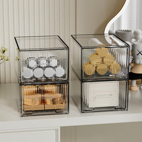 ZHIAI cosmetic organizer with four drawers for vanity storage and protection.