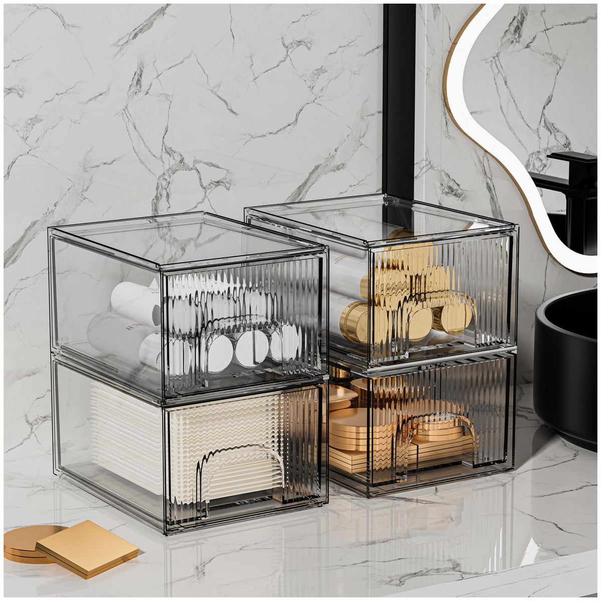ZHIAI under-sink storage drawer keeps cleaning supplies neatly arranged and space-saving.