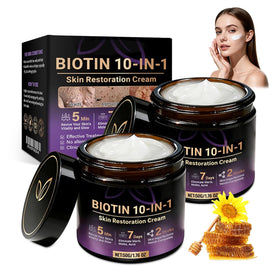 zhmndo Biotin 10-in-1 cream packaging shows premium natural ingredients for daily nourishment