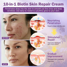 zhmndo Biotin 10-in-1 cream texture close-up suggests smooth application and deep hydration