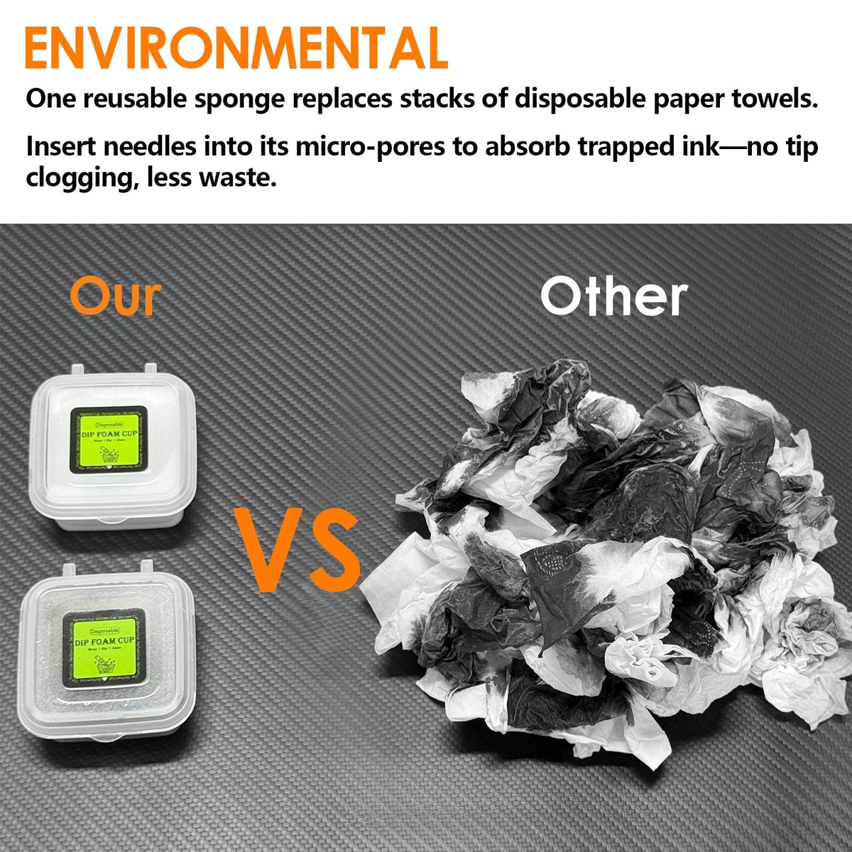 ZHOOGE Dip Foam Cups compact packs fit travel kits and carts.