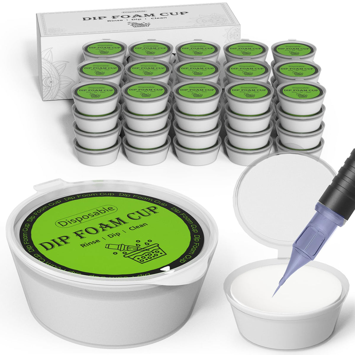 ZHOOGE Dip Foam Cups with leak-proof lid for on-the-go color switching.