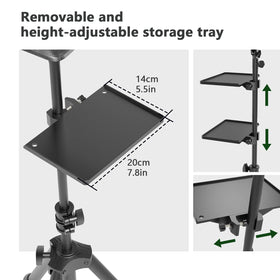 ZHOOGE armrest dimensions show compact tray and generous height range.