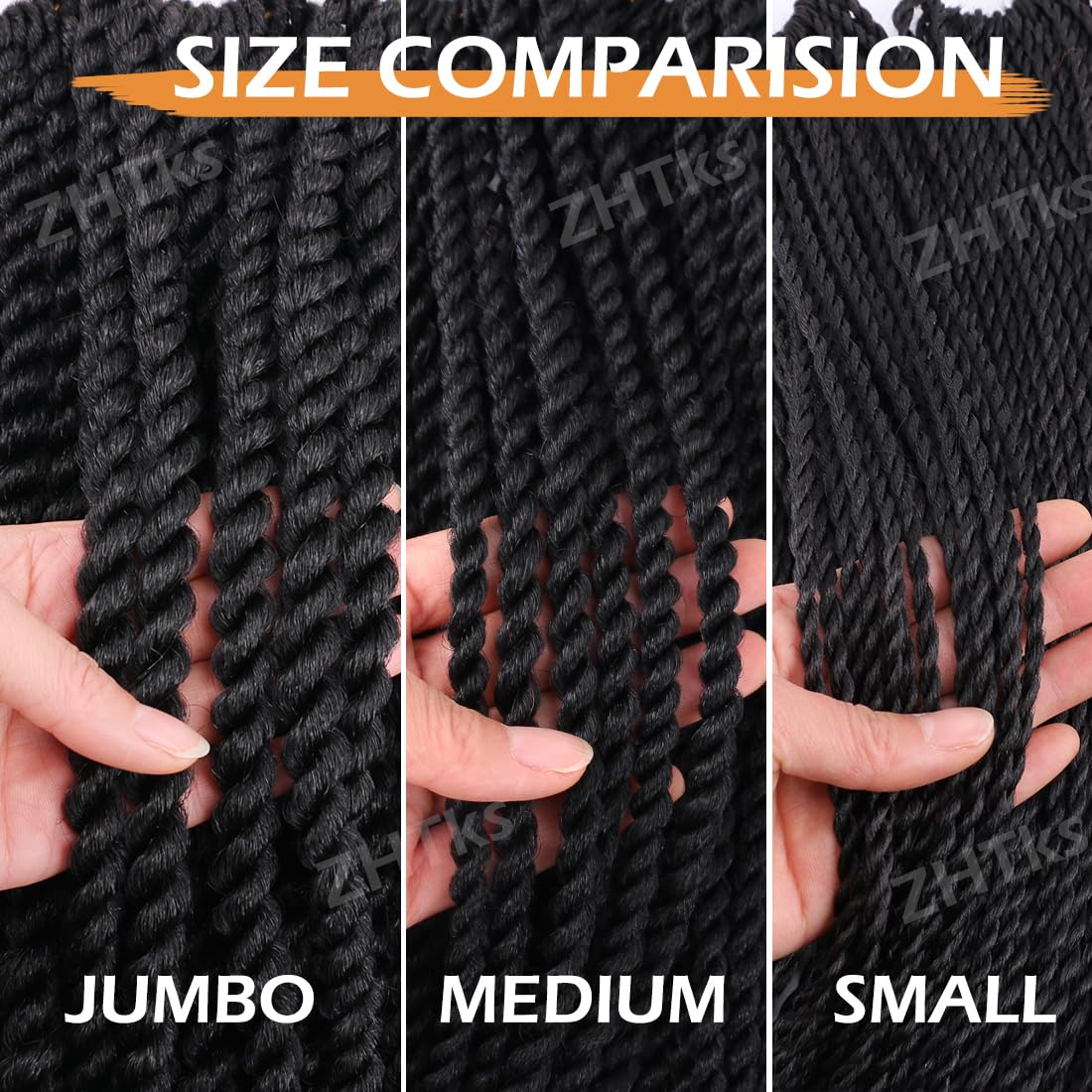 ZHTks long-lasting Senegalese twists, reusable with proper care.