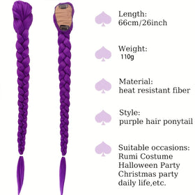 Zhuoqi Hair K-pop purple pigtail cosplay ready for fans and parties.