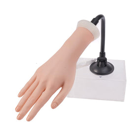 ZhuoYi right practice hand with holder for acrylic nails, realistic desk setup.