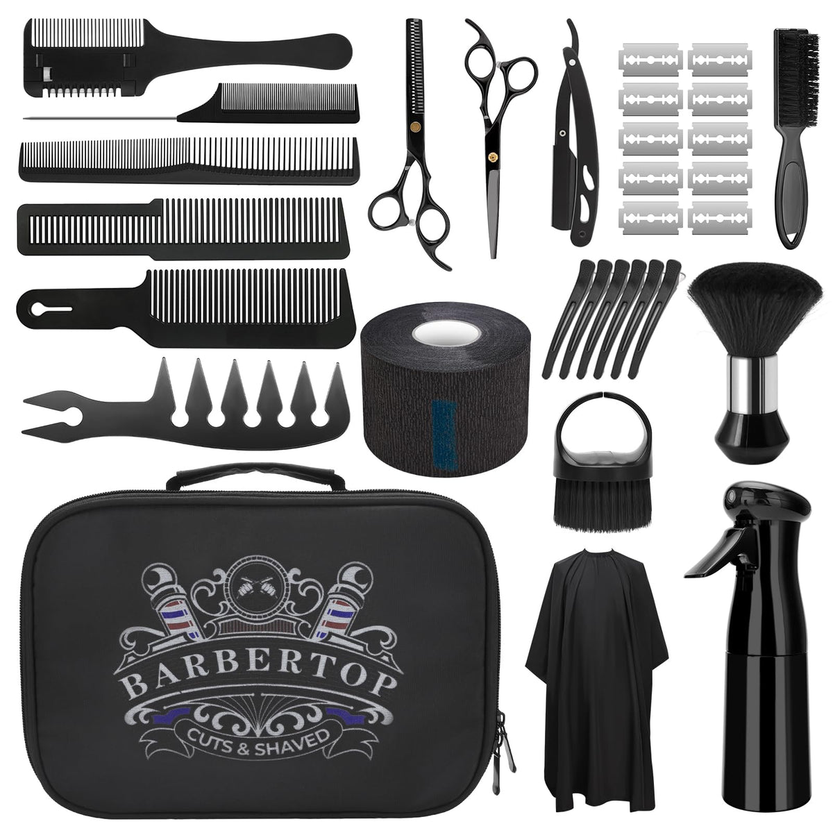 ZIBARBER 17-piece cutting kit with scissors for precise trims