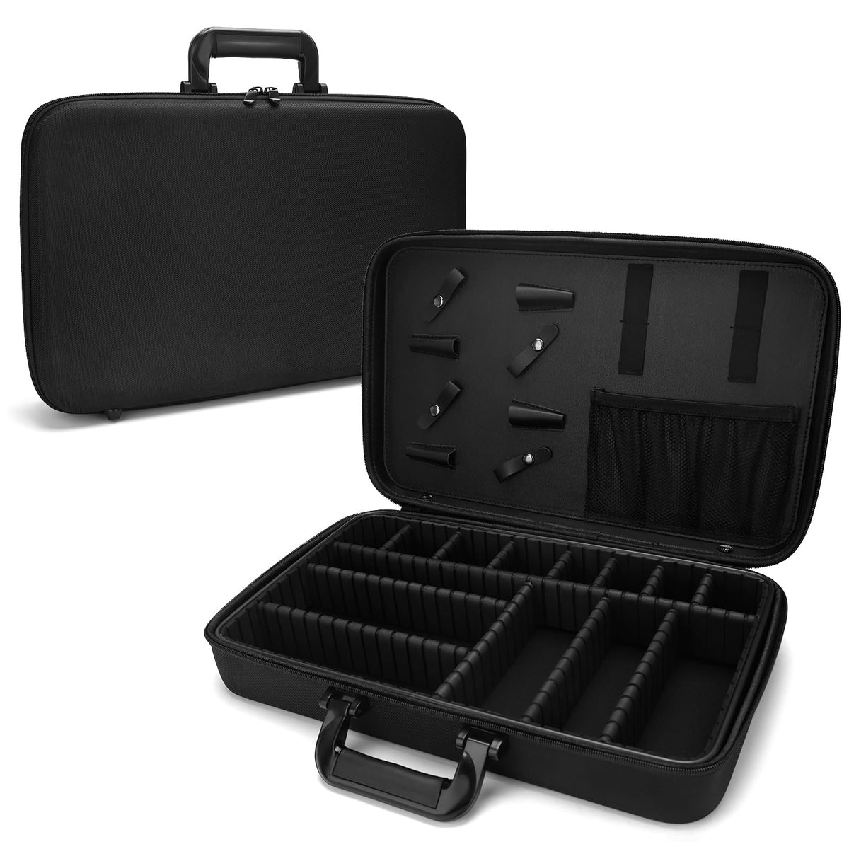 ZIBARBER Barber Carrying Case Large with roomy main compartments for tools and clippers.