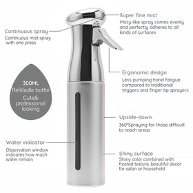 ZIBARBER hair styling mist bottle ideal for dampening and setting looks