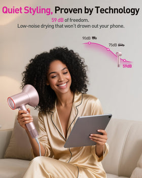 Zibtes diffuser attachment included for versatile curly hair looks.