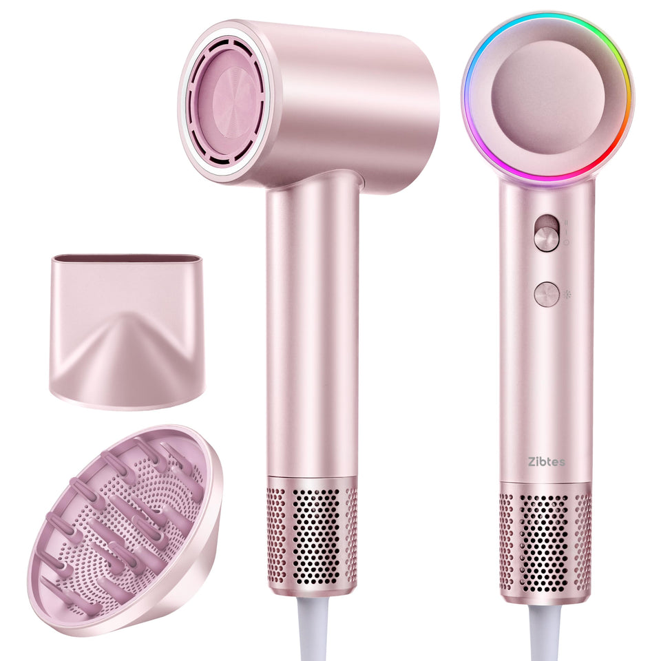 Zibtes high-speed hair dryer with 160k RPM motor for ultra-fast drying.