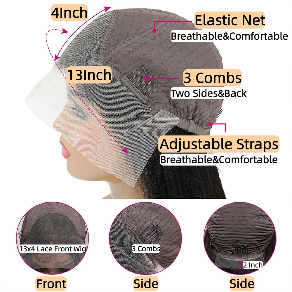 Zihomha lace front wig closeup hairline details for seamless blending.