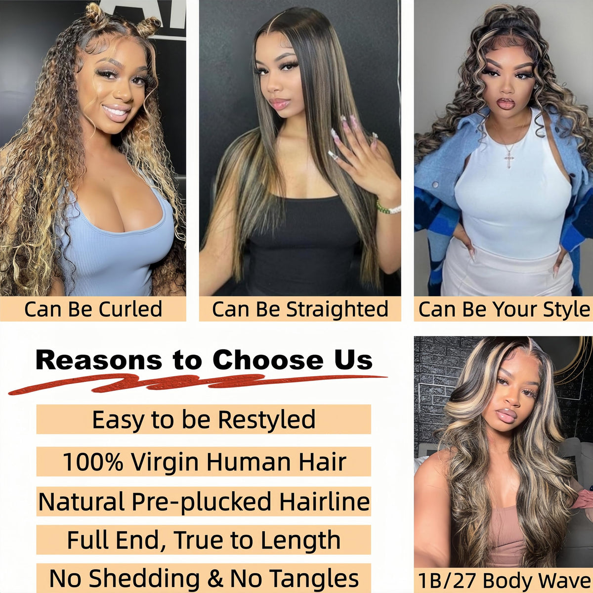 Zihomha 30-inch ombre wig side profile with soft body wave and shine.