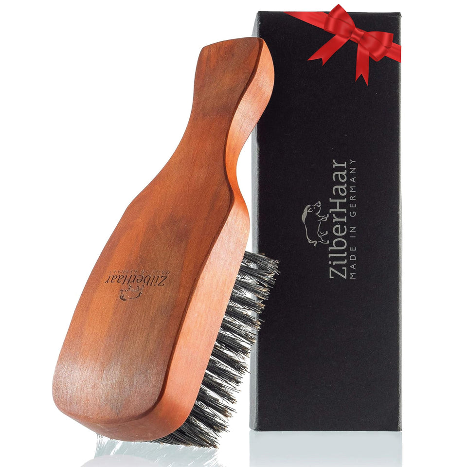 ZilberHaar Major hair and beard brush front view for versatile grooming.