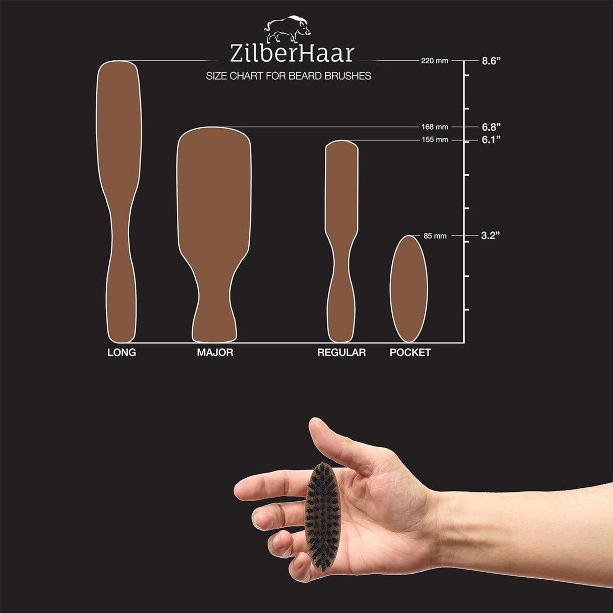 ZilberHaar pear wood handle improves grip during grooming sessions