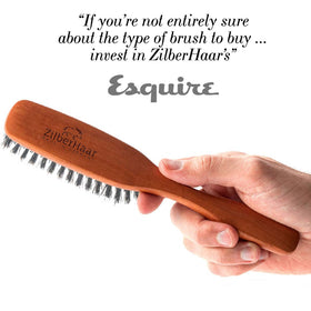 ZilberHaar stiff first-cut boar bristles close-up for smoothing and distributing oils.
