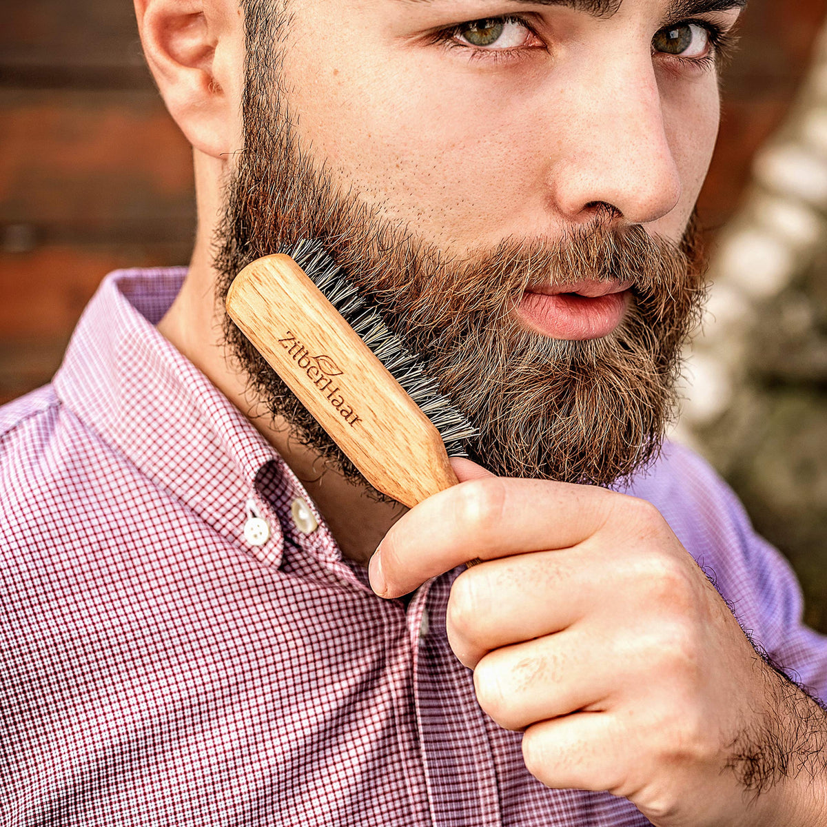 ZilberHaar vegan beard brush cruelty-free and eco-friendly choice.