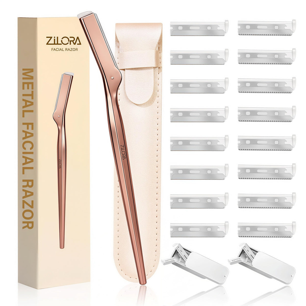 ZiLORA metal handle razor for precise grooming and comfortable grip