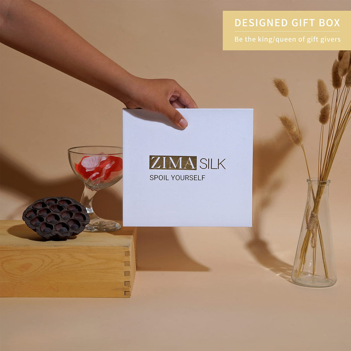 ZIMASILK bedtime silk wrap provides a calm, spa-like sleep experience.