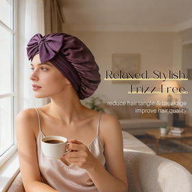 ZIMASILK cooling long ties provide secure all-night sleep fit.
