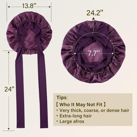 ZIMASILK bonnet stays on head during sleep with tie band.