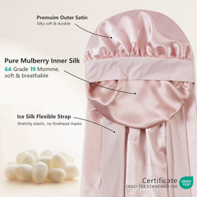 ZIMASILK double-layer silk bonnet interior for durable, gentle hair protection.