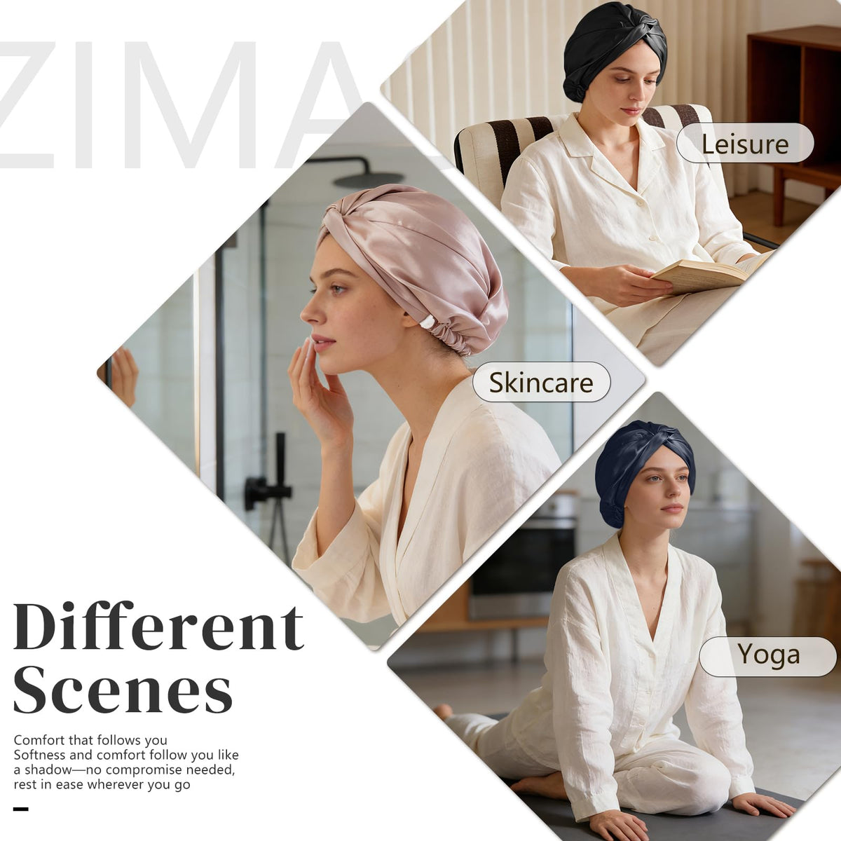 ZIMASILK gift-ready packaging bonnet for self-care gifting.