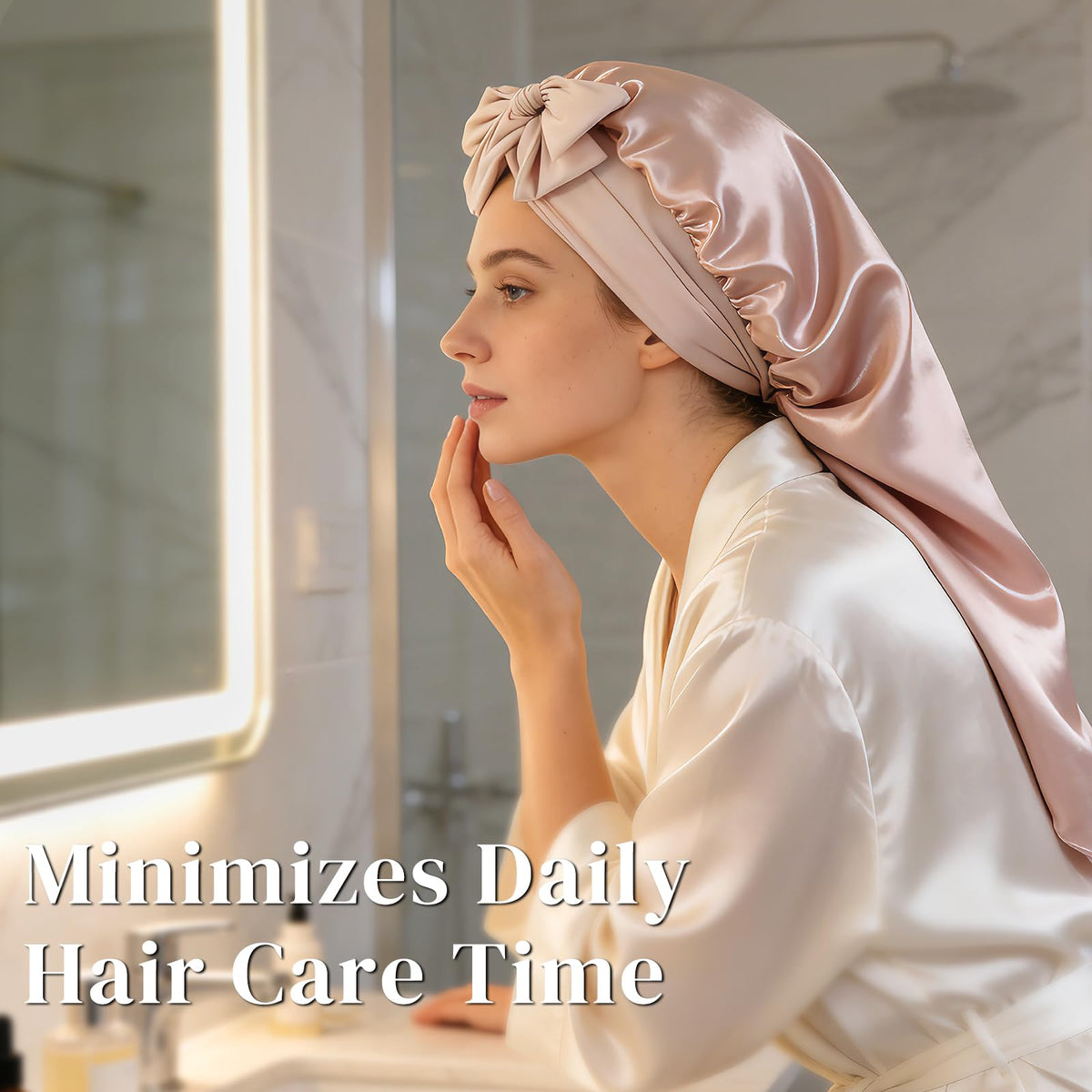 ZIMASILK OEKO-TEX certified silk bonnet is hypoallergenic and breathable.