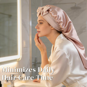 ZIMASILK OEKO-TEX certified silk bonnet is hypoallergenic and breathable.
