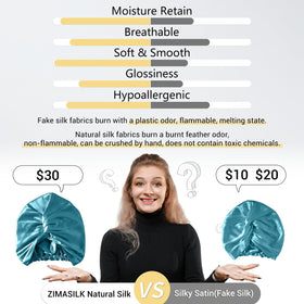 ZIMASILK two-sided soft silk bonnet offers breathable comfort and shine