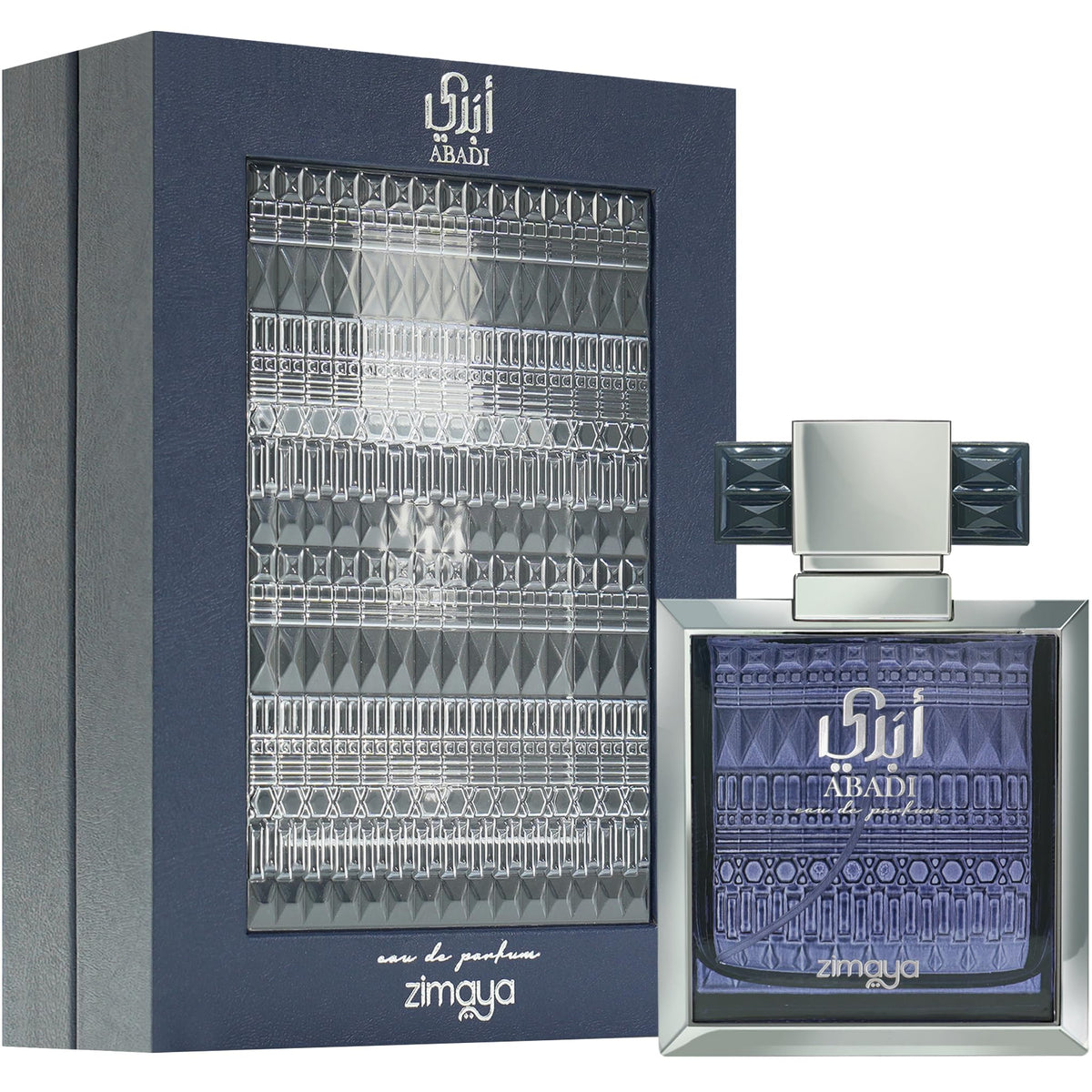 Zimaya Abadi Opulent heart notes bottle adds depth for evening elegance.