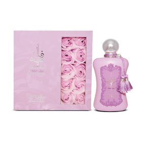 Zimaya Fatima Velvet Love fragrance notes close-up, featuring passionfruit and jasmine for day-long charm.