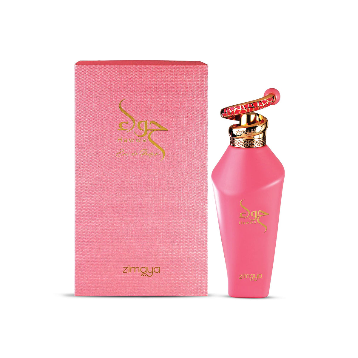 Zimaya Hawwa Pink bottle cap close-up highlighting luxe design.