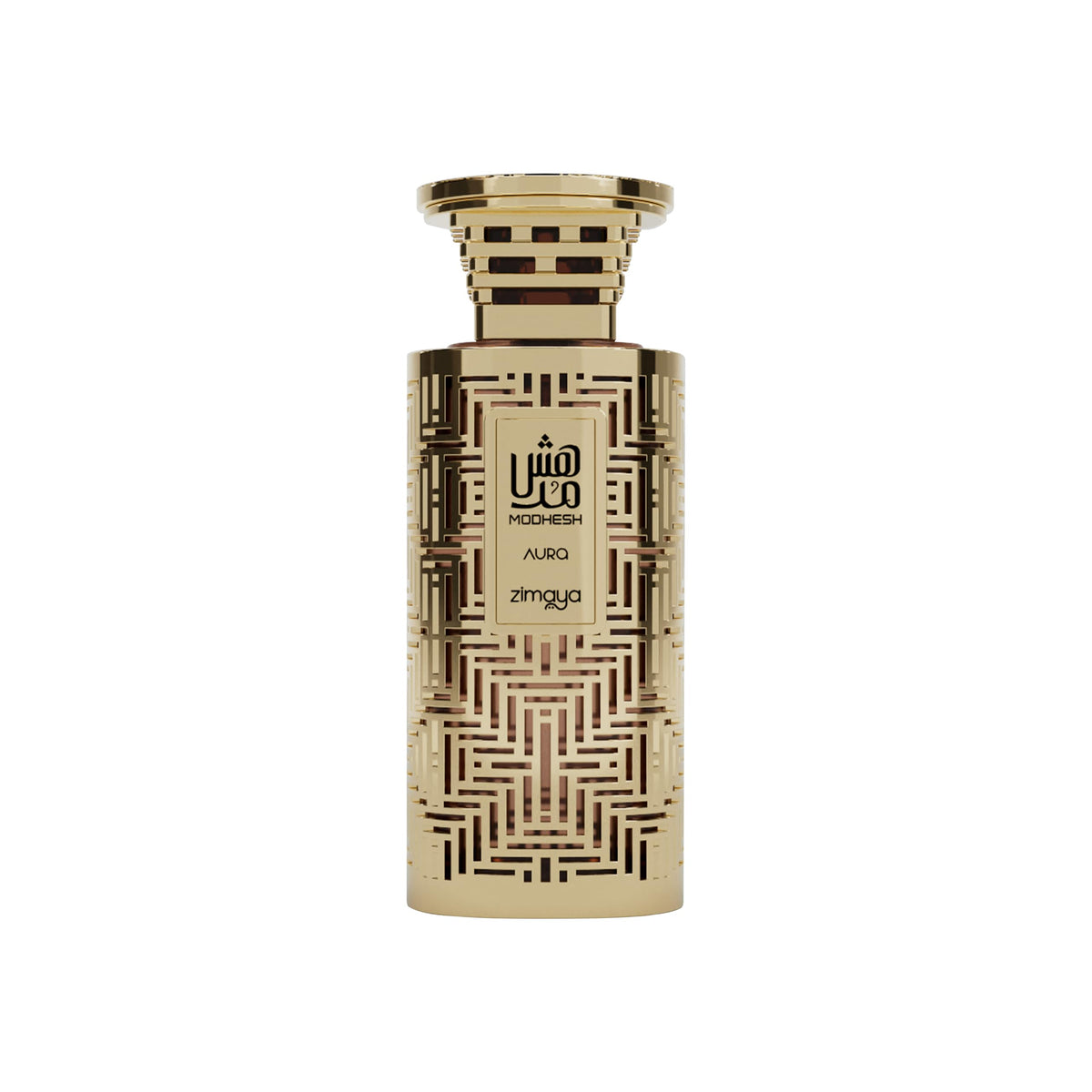 Zimaya Modhesh Aura bottle front, a refined daily fragrance for confident wear.
