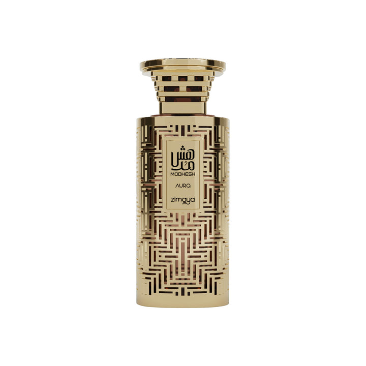 Zimaya Modhesh Aura bottle front, a refined daily fragrance for confident wear.