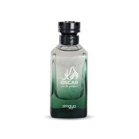 Zimaya Oscar for Men bottle front view, bold fragrance cue for evening occasions
