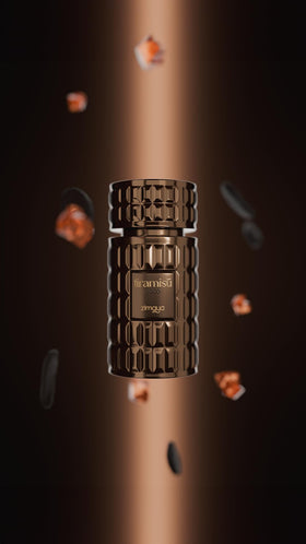 Vanilla-biscuit note swatch beside zimaya Tiramisu Coco hints gourmand versatility for everyday wear.