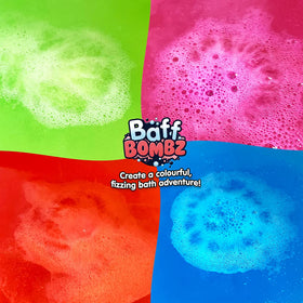 Zimpli Baff Bombz fizzing bath action creates a vibrant, engaging bath.