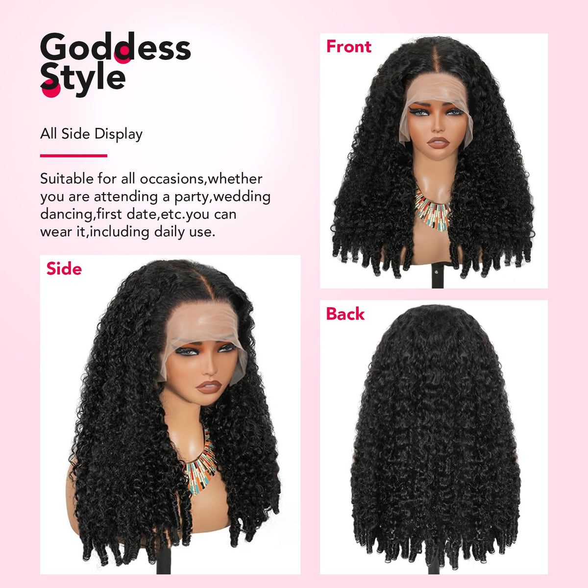 Zimzy wig with 280 density offers full volume and longevity.