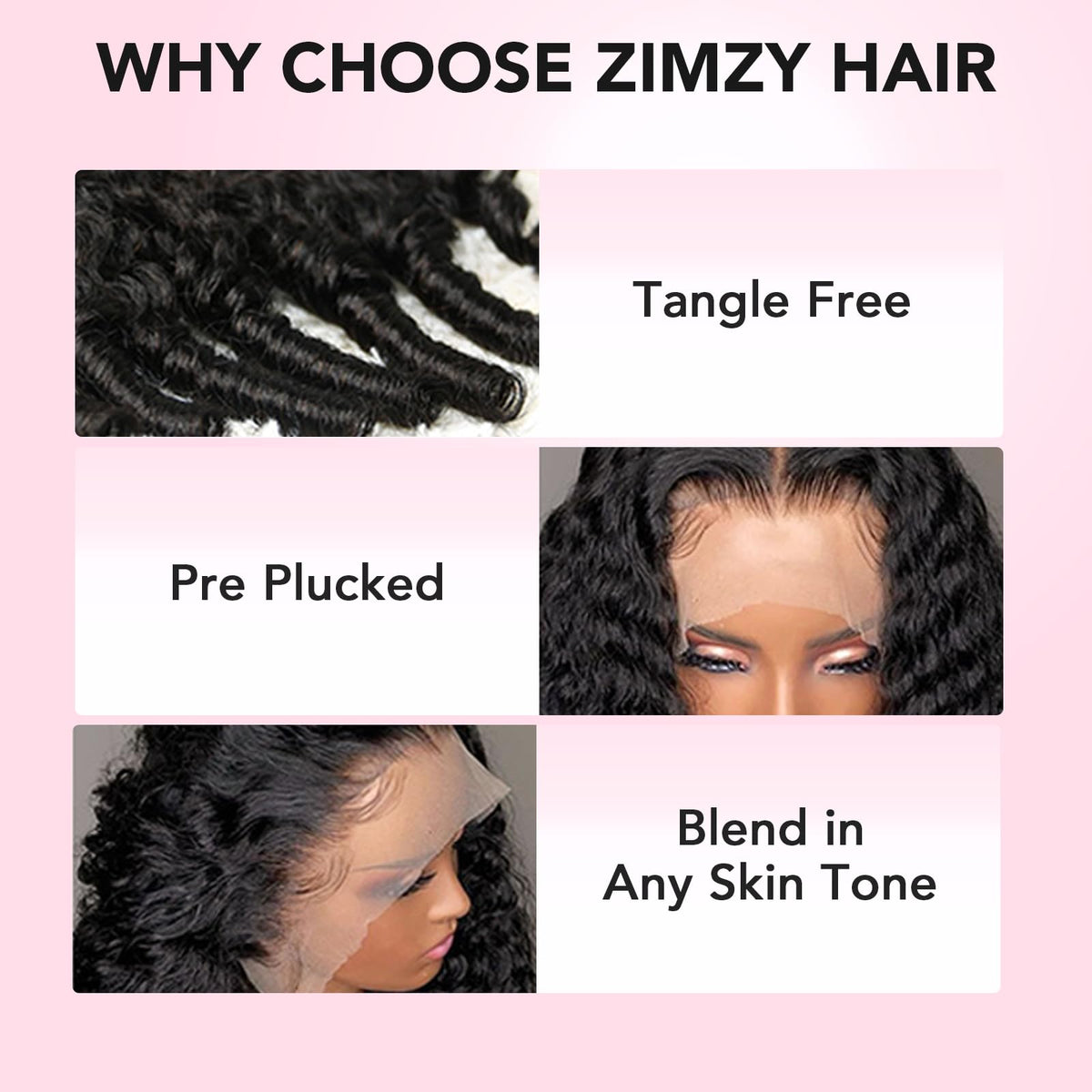 Zimzy wide parting lace front wig with 13x6 parting for versatile styling.