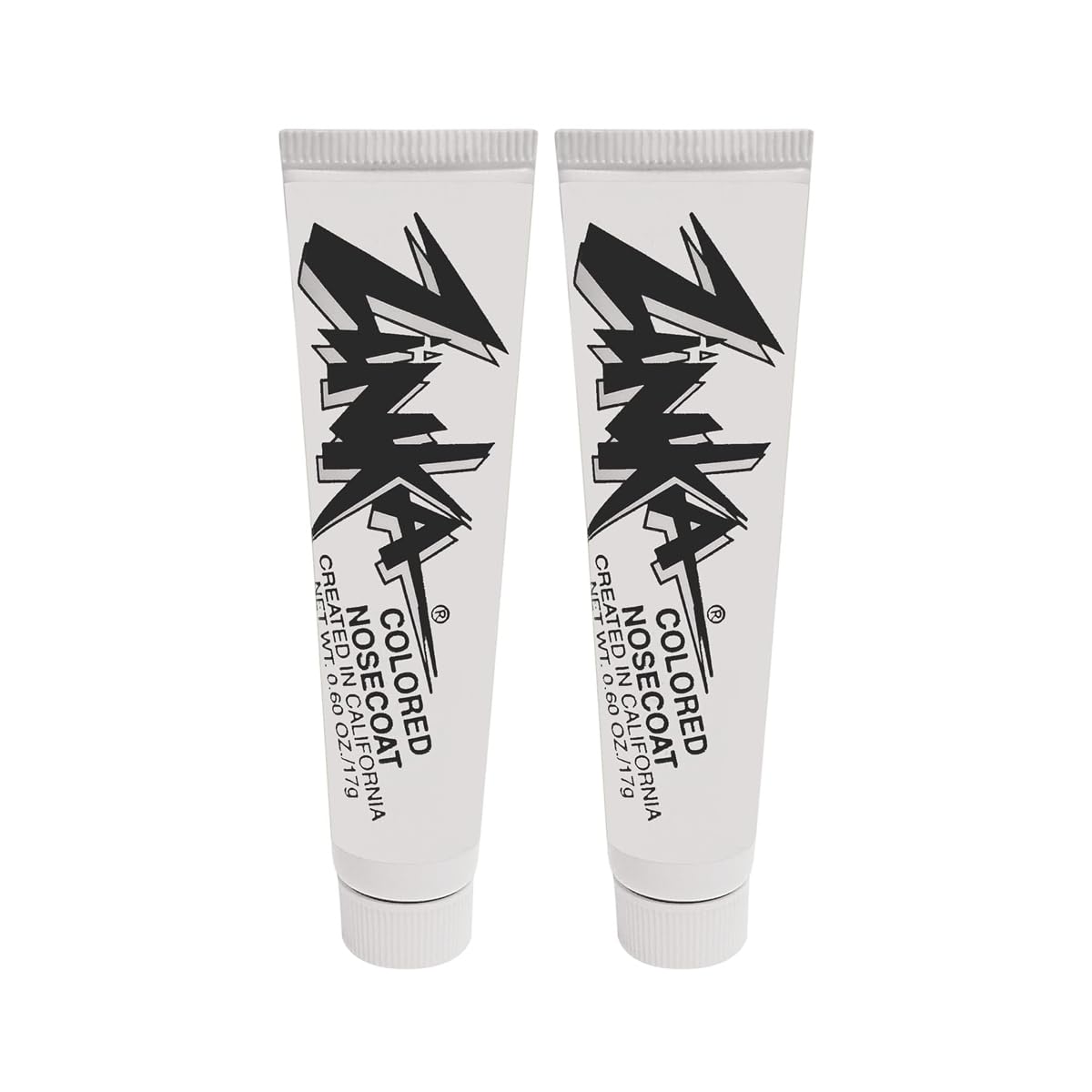 Zinka colored zinc oxide sunblock nosecoat white 2-pack for sun protection on the nose.